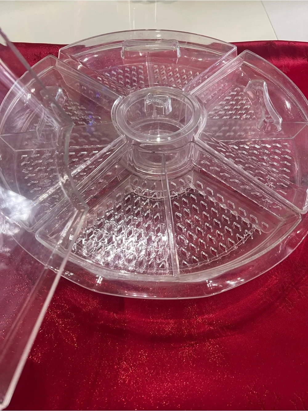 Clear Plastic 6-Compartment Party Serving Tray - Unbranded